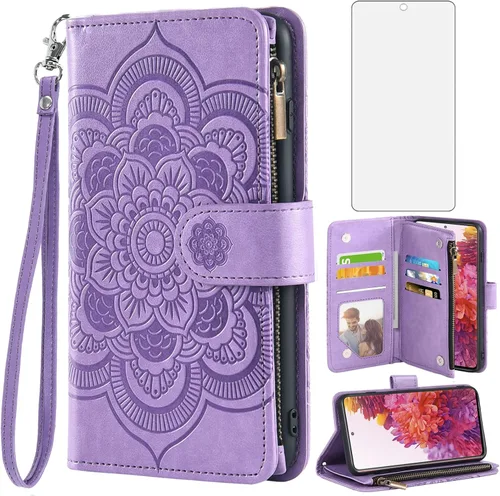 Vista 12 de Asuwish Compatible con Samsung Galaxy S20 FE Gaxaly S 20 FE 5G UW 6.5 pulgadas Funda tipo cartera de vidrio templado con tapa para Glaxay S20FE5G