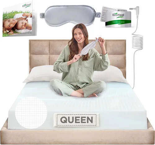 Vista 27 de Sábanas de conexión a tierra ECOHEAL tamaño individual con 12% fibra de plata, 4% seda y 84% algodón - Beige - Sábana bajera conectada a tierra