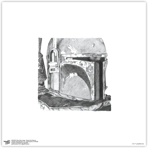 Vista 9 de Trends International Gallery Pops Star Wars: Saga - Boba Fett Sketch - Arte de pared, versión enmarcada negra, 12 x 12 pulgadas