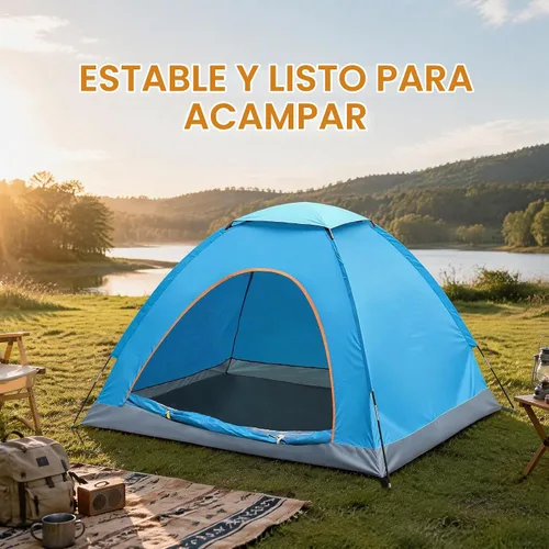 Vista 3 de Tienda de campaña para camping - Tienda de campaña ligera para mochileros con mosca de lluvia, impermeable y resistente al viento, fácil