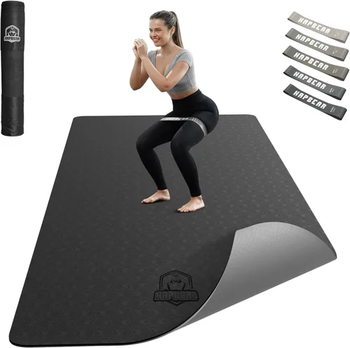 HAPBEAR Large Yoga Mat - 72"x36"x6mm (1/4 inch), Extra Wide Non-Slip Exercise Mat for Home Workout, Yoga, Pilates & Stretching, Durable &