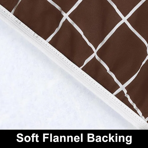 Vista 137 de Mantel rectangular, manteles de plástico elásticos ajustables con parte trasera de franela para mesas de 4 pies, manteles de vinilo impermeables