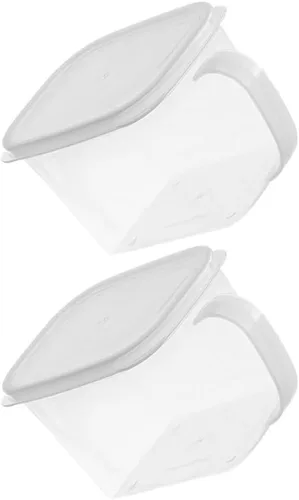 Vista 9 de Cabilock Paquete de 2 recipientes de almacenamiento de alimentos con asas, caja fresca de plástico transparente de 5 x 5 x 5 pulgadas