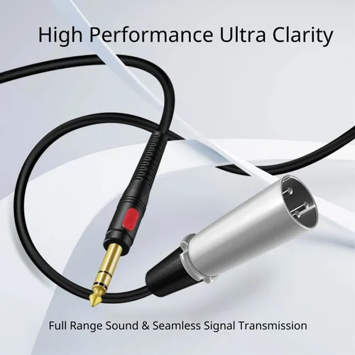 Vista 2 de TNP - Cable XLR macho a TRS de 1/4 de pulgada (3 pies), equilibrado de 0.250 in de pulgada a XLR macho de interconexión estéreo de audio chapado
