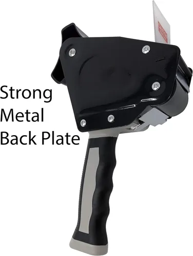 Vista 6 de Clipco Pistola dispensadora de cinta con cinta de embalaje incluida y mango de goma (paquete de 3) (negro y gris)