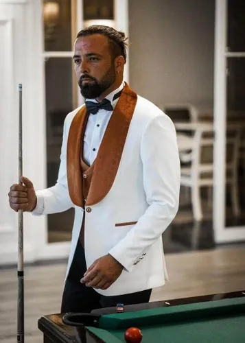 Vista 3 de Wangyue Men's Floral Jacquard Tuxedo Suits Slim Fit 3 Piece Suits Shawl Collar Suit for Man Wedding Prom Suits with Bow Tie