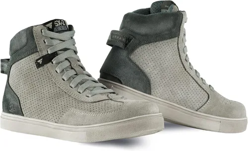 SHIMA SX-2 EVO - Zapatos de motocicleta para hombre, transpirables, de cuero reforzado, botas de motociclista con soporte para el tobillo