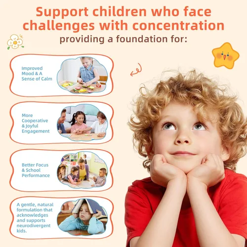 Vista 3 de Gomitas de azafrán para niños, con flor de la pasión, extracto de azafrán y GABA, suplemento de apoyo al estado de ánimo tranquilo