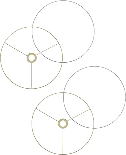 Vista 8 de Aspen Creative 20101-11, Sombra de lámpara de tambor DIY de metal con anillo fuerte, araña de estilo estadounidense que se conecta a la arpa