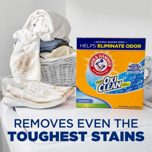 Vista 2 de Detergente en polvo Plus OxiClean de Arm & Hammer, aroma fresco, 45 cargas, 1.58 kilogramos (Paquete de 1) - El paquete puede variar