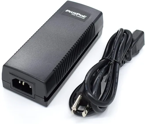 Vista 2 de PLUSPOE Adaptador de inyector PoE de alimentación a través de Ethernet de 48 voltios con salida PoE de 2 puertos máx. 48 vatios para 2 cámaras IP