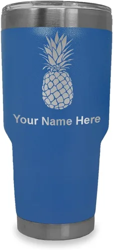 Vista 15 de LaserGram Vaso aislado al vacío de 20 onzas, piña, grabado personalizado incluido (negro)