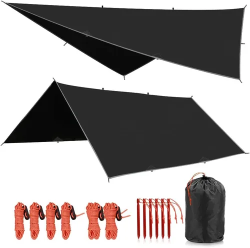 Vista 6 de Lona impermeable REDCAMP para acampar, de 91x210cm, 139x210cm, 180x210cm, 208x208cm, 241x210cm, toldo multifuncional 4 en 1 de gran espacio