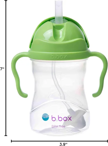 Vista 8 de b.box Vaso para beber con popote abatible, bebe desde cualquier ángulo, popote pesado, a prueba de derrames, a prueba de fugas y de fácil agarre
