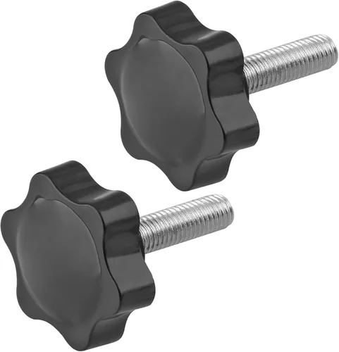 Vista 21 de 6 Piezas de Pomo de Estrella Roscado de M4 x 20mm, Manija de Perilla de Sujeción en Forma de Hexágono de Plástico para Reemplazo de Base de Paraguas