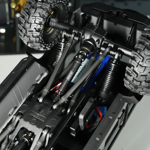 Vista 6 de INJORA Eje de transmisión de acero negro delantero trasero central con orificio en forma de D para TRX4M Defender Bronco 1/18 RC Crawler Upgrade