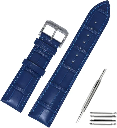 Vista 17 de Correa de reloj de liberación rápida de cuero de 18 mm, 19 mm, 20 mm, 21 mm, 22 mm, 23 mm, 24 mm, correa de reemplazo de piel de becerro