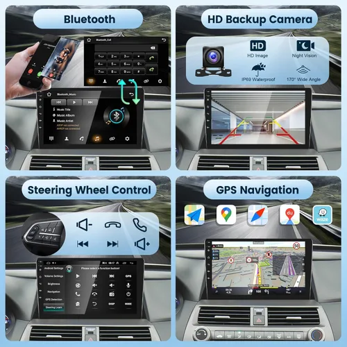 Vista 5 de Radio estéreo de coche 2G+64G para Honda Accord 8th 2008-2013 con Carplay inalámbrico Android Auto, unidad principal de pantalla táctil de 10.1