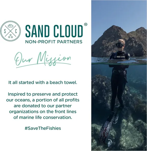 Vista 6 de Toalla de playa turca Sand Cloud - Sin arena - 100% hilo de algodón turco orgánico - Toalla de secado rápido para playa, manta de picnic o cobija