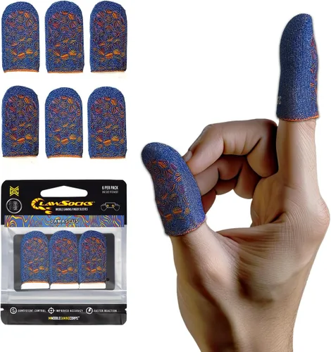Vista 9 de Paquete de 6 fundas para dedos para juegos de teléfono móvil Gaming Corps ClawSocks - Carbono