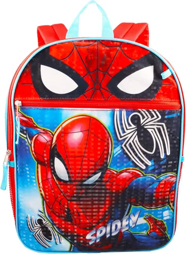 Vista 3 de Fast Forward Mochila Marvel Spiderman con lonchera Paquete con mochila de Spiderman para niños de 4 a 6 años, lonchera Spiderman, bolsa de agua