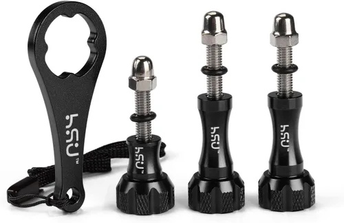 HSU Juego de tornillos de mariposa de aluminio + llave para GoPro Hero 13, 12, 11, 10, 9, 8, 7, 6, 5, 4, 3, AKASO Campark y otras cámaras de acción