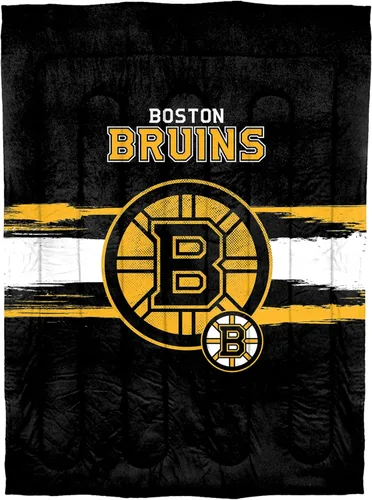 Vista 4 de NORTHWEST, juego de edredón con licencia oficial del equipo Boston Bruins de la NHL – Juego de edredón y funda de almohada de microfibra