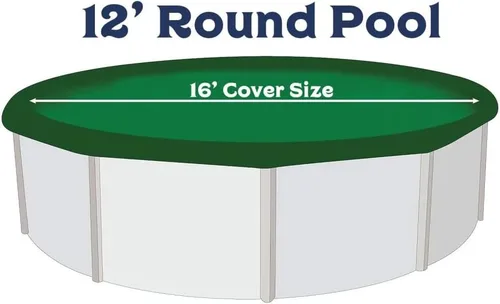 Vista 3 de Supreme Plus - Cubierta de piscina de invierno para piscinas redondas sobre el suelo de 12 pies Verde/Negro Fácil de instalar, protección UV