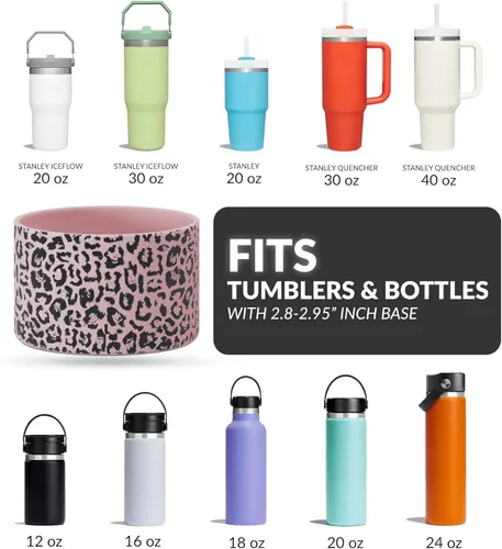 Vista 9 de Funda de silicona para botellas Stanley de 20-40oz, termos Hydro Flask, termos Simple Modern, termo Iron Flask, termos similares, accesorio