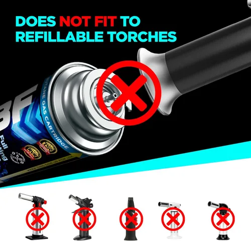 Vista 5 de 3F Recipiente de combustible de butano, 8 onzas, 1 paquete, para estufas de campamento y cabezales de antorcha compatible con recipientes de 8