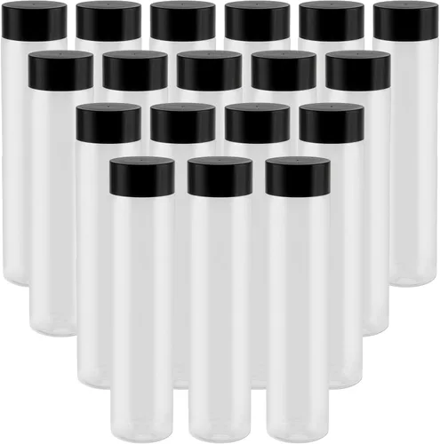 Vista 8 de 18 botellas sensoriales vacías a granel de 14 onzas, botellas de jugo de plástico con tapas, recipientes transparentes reutilizables para bebidas