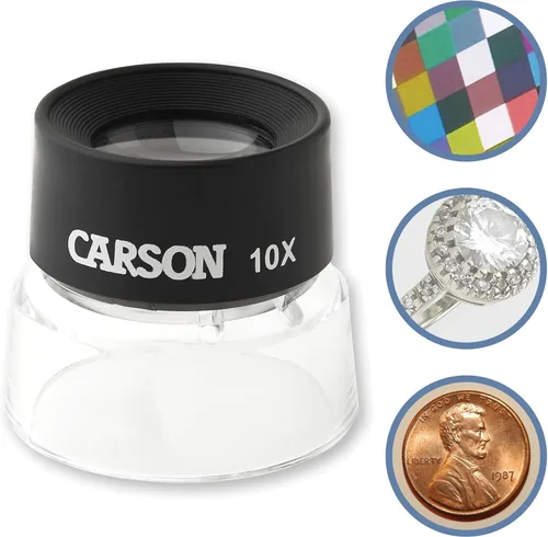 Carson LumiLoupe 10X Power Stand Lupa (LL-10), negro/transparente
