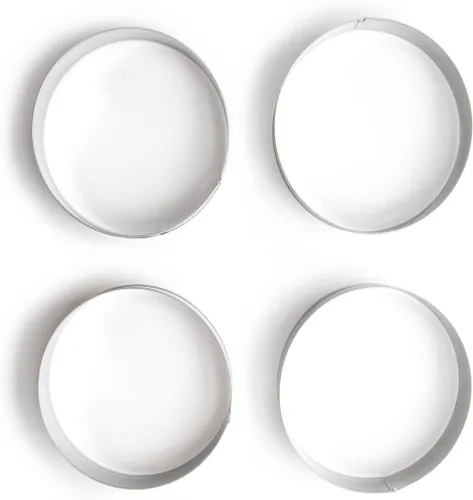 Vista 8 de Fox Run Conjunto de cuatro Anillos Ingleses para Muffin, paquete de de 1, Plateado