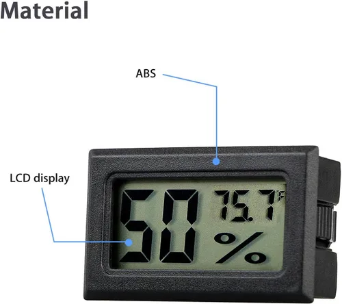 Vista 7 de Paquete de 4 mini medidores digitales de temperatura y humedad, termómetro para interiores, higrómetro, pantalla LCD Fahrenheit (℉) para tanque