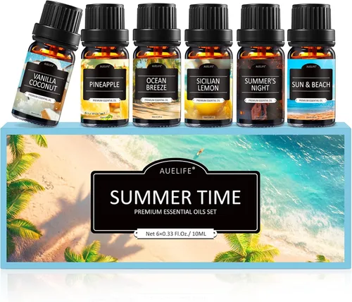 Vista 12 de Juego de aceites esenciales para hotel, 6 aromas premium para difusor, aromaterapia, hogar, spa, fabricación de velas, juego de aceites aromáticos