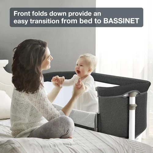 Vista 2 de RONBEI Moisés para bebé, fácil de montar, moisés para bebés/bebés, moisés de altura ajustable para bebé recién nacido