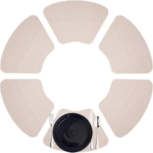 Vista 11 de Kraftware Juego de 6 manteles individuales de cuña de red para mesas redondas al aire libre, azul, tamaño pequeño