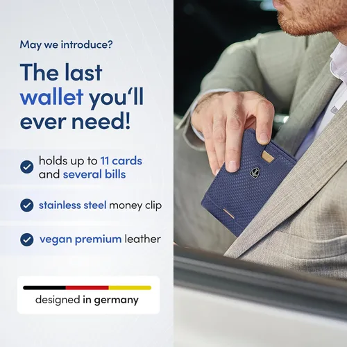 Vista 2 de TRAVANDO Mens Slim Wallet with Money Clip AUSTIN RFID Blocking Bifold Credit Card Holder for Men with Gift Box