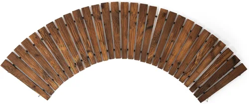 Vista 6 de Sendero de madera para jardín de 7 pies con superficie antideslizante, camino de madera enrollable, camino rústico, adoquines decorativos para patio