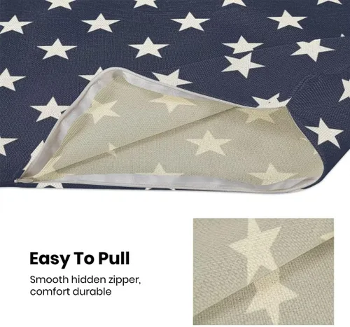 Vista 83 de Juego de 2 fundas de almohada de 16 x 16 pulgadas, diseño de estrellas azules del Día de la Independencia, almohadas decorativas para exteriores