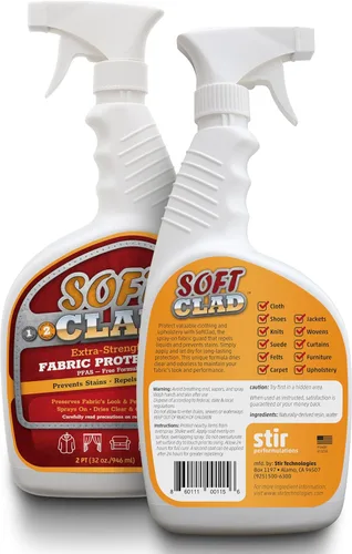Vista 6 de Protector de tela extra resistente en aerosol que evita manchas y repele líquidos. SoftClad protege muebles, zapatos, alfombras, tapicería, gamuza