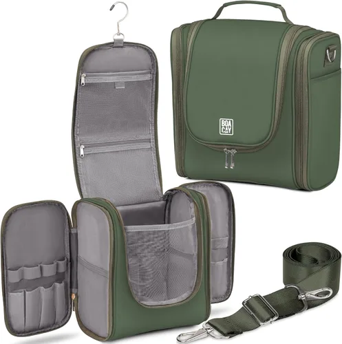 Vista 11 de BOACAY Neceser de viaje colgante extragrande para mujeres y hombres, bolsa de maquillaje, Extragrande, Neceser