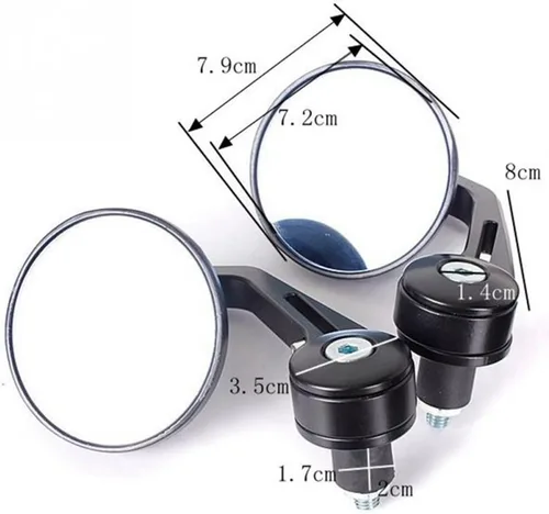 Vista 2 de KATUR Espejo retrovisor universal para motocicleta, espejo retrovisor lateral negro estilo retro para manillar de motocicleta para manillar de 7/8