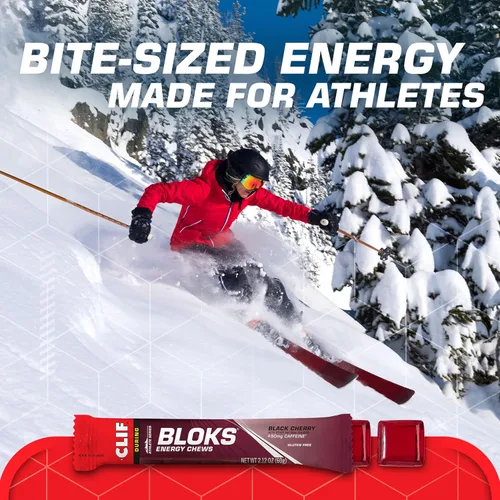 Vista 4 de CLIF BLOKS - Sabor a Cereza Negra con Cafeína - Gomitas Energéticas - Sin OMG - A Base de Plantas - Combustible Rápido para Ciclismo y Carrera