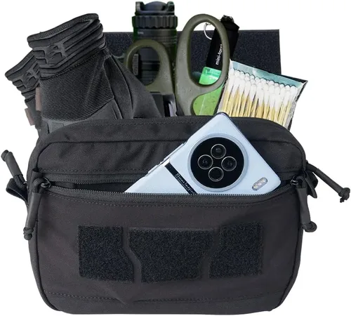 Vista 3 de IDOGEAR Bolsa táctica de volcado para caída, chaleco para administrador Molle, organizador de herramientas con gancho y panel de bucle para JPC AVS