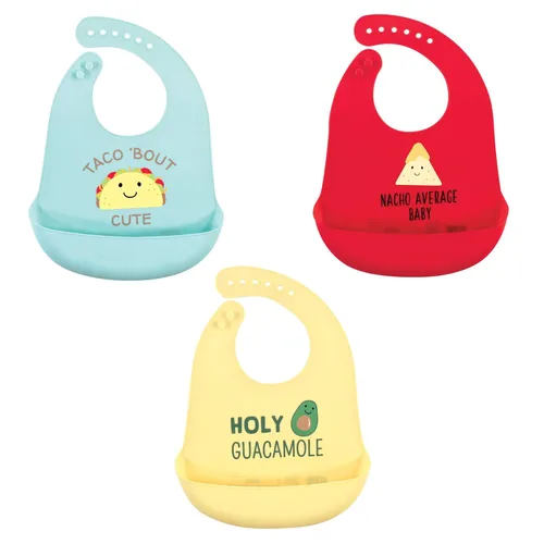 Vista 38 de Hudson Baby Baberos de silicona unisex para bebé, Apple Of My Eye, talla única