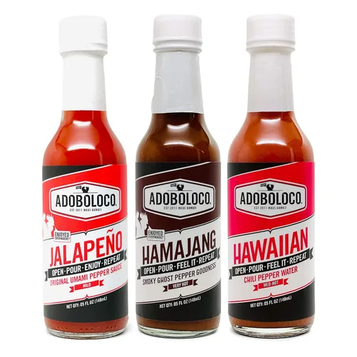 Vista 21 de Adoboloco ¡Salsa picante FIYA! FIYA! (paquete de 3) Salsa de 5 oz Mezcla de salsa de chile ardiente extremadamente picante súper sabrosa