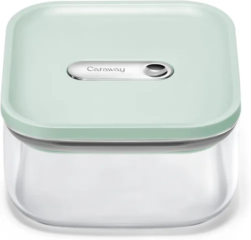 Vista 10 de Caraway Recipiente hermético de vidrio de 1 cuarto de galón con tapa, contenedor de almacenamiento de cocina no tóxico, sin BPA, apilable