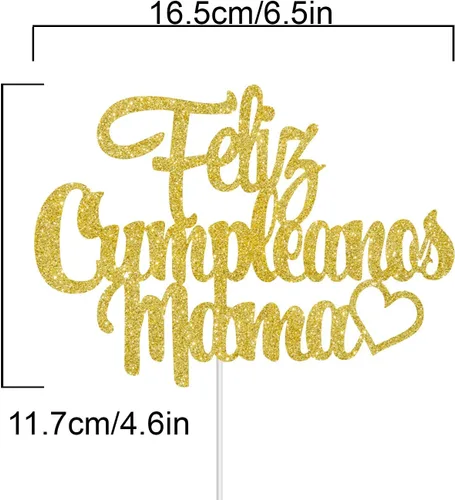 Vista 2 de Feliz Cumpleanos Mama Cake Topper, Feliz Día de la Madre, suministros de fiesta de cumpleaños para mamá