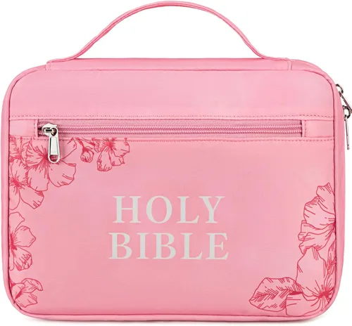 Vista 10 de JIANYA Funda para Biblia para Niñas y Niños; Estuche para Llevar la Biblia a la Iglesia; Bolsa para Biblia Infantil con Asa y Bolsillo